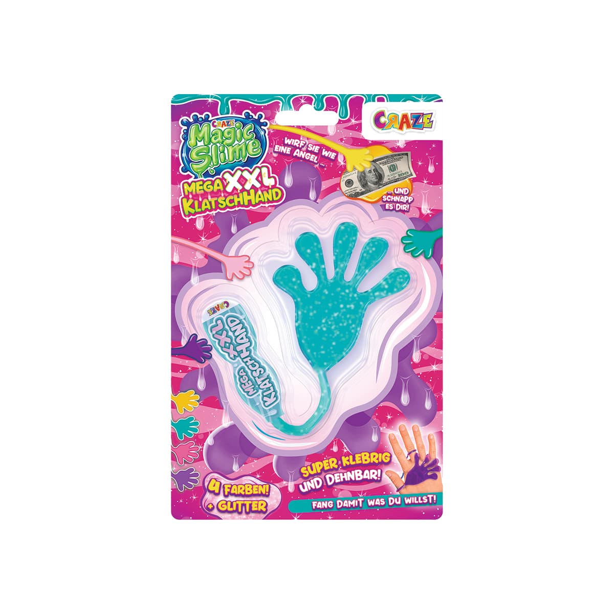 Slime - MEGA XXL STICKY HAND - Mano Pegajosa En Blister - 8 Colores!!! — Glitter